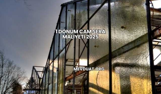1 Dönüm Cam Sera Maliyeti 2025