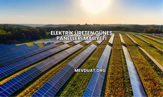 Elektrik Üreten Güneş Panelleri Maliyeti
